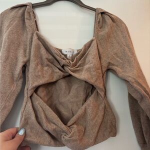 Mable Tan Twist Front Crop Top